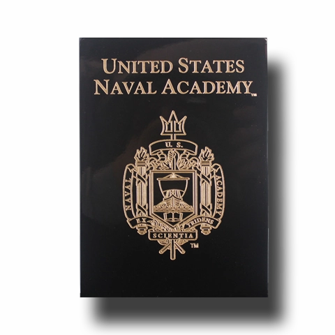 8"x10" Naval Academy Crest Plaque - Black Lacquer