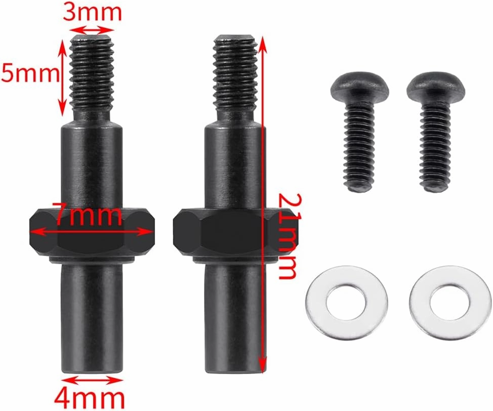 8mm to 7mm CVD Shaft and 4pcs 7mm Wheel Hex Hubs Kit for 1/16 1/18 RC Off-Road Car Truck LOSI Mini-B & Mini-T 2.0 (Blue)