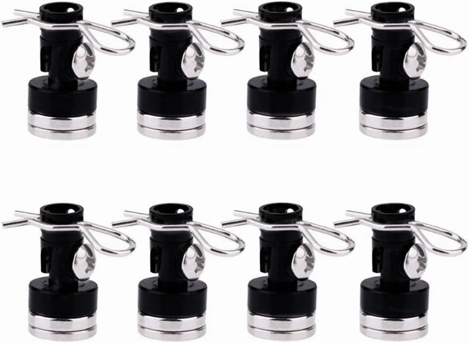 8pcs/Pack Magnetic RC Car Shell Column Invisible Body Post Mount Black