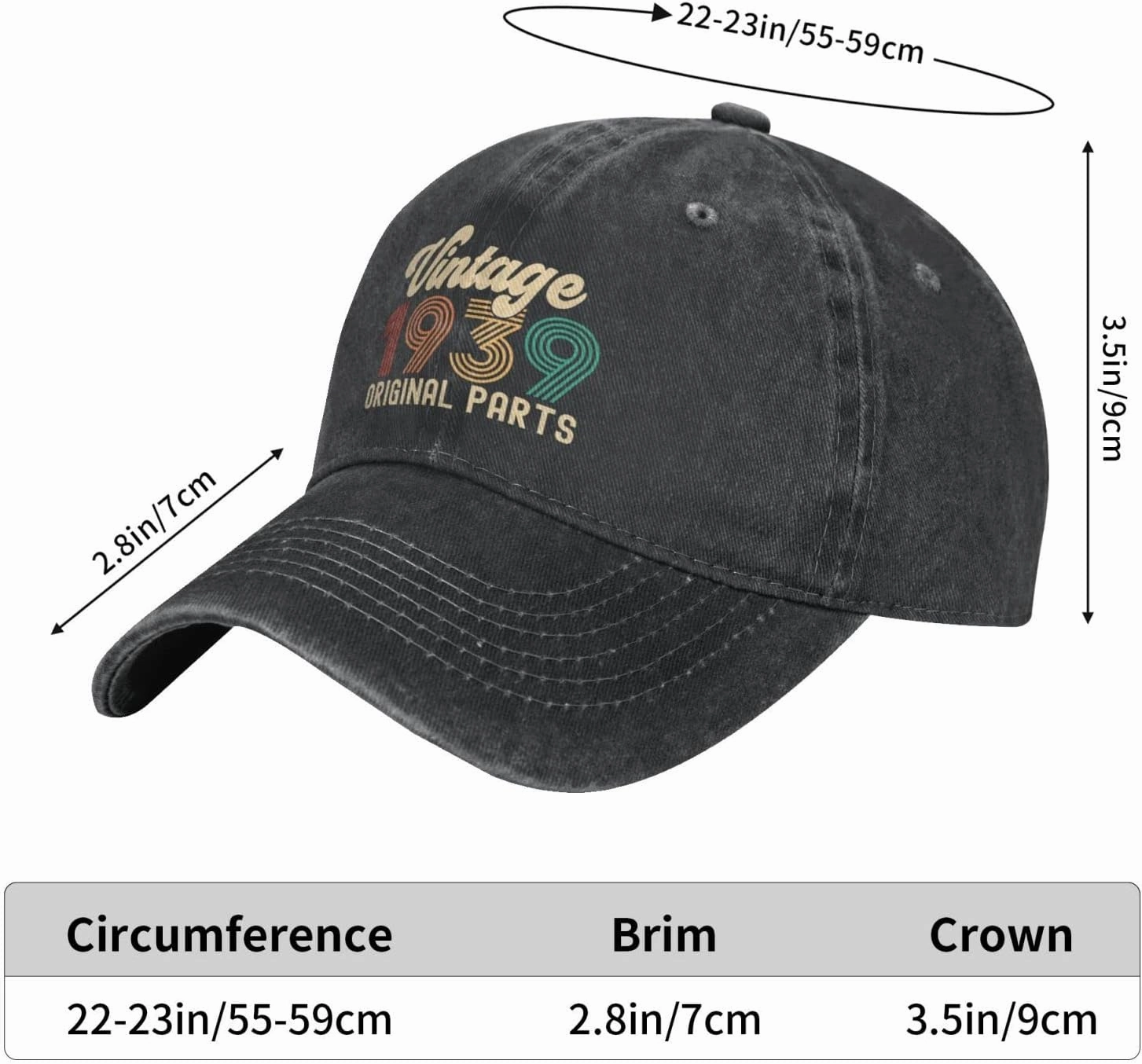 91th 90th 89th 88th 87th 86th 85th 84th 83th 82th Birthday Gift Vintage 1934 1935 1936 1937 1938 1939 1940 1941 1942 1943 Hat