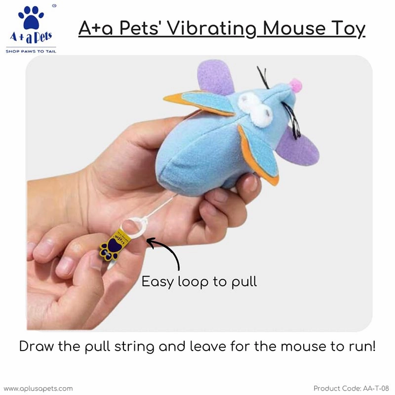 A a Pets' Interactive Vibrating Soft Running Mouse Toy for Dogs & Cats
