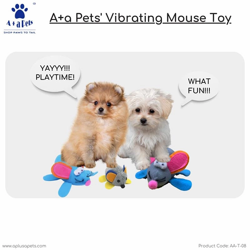 A a Pets' Interactive Vibrating Soft Running Mouse Toy for Dogs & Cats