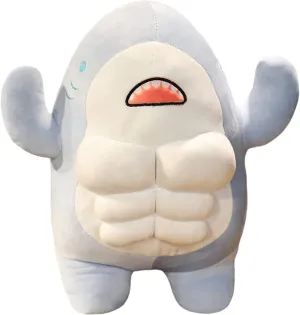 Adorable Muscular Shark Plush - Soft Stuffed Animal for Kids, Decorative Blue Shark Doll for Home, Table, Sofa, and Baby Snuggling
