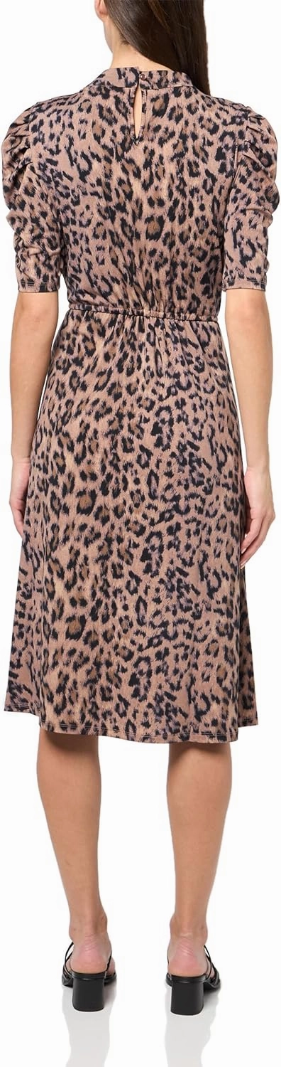 Adrianna Papell Women's Ruffle Neck Short Sleeve Dress