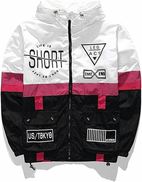 AITFINEISM Men's Lightweight Windbreaker Jacket Casual Zip Up Jackets With Hooded