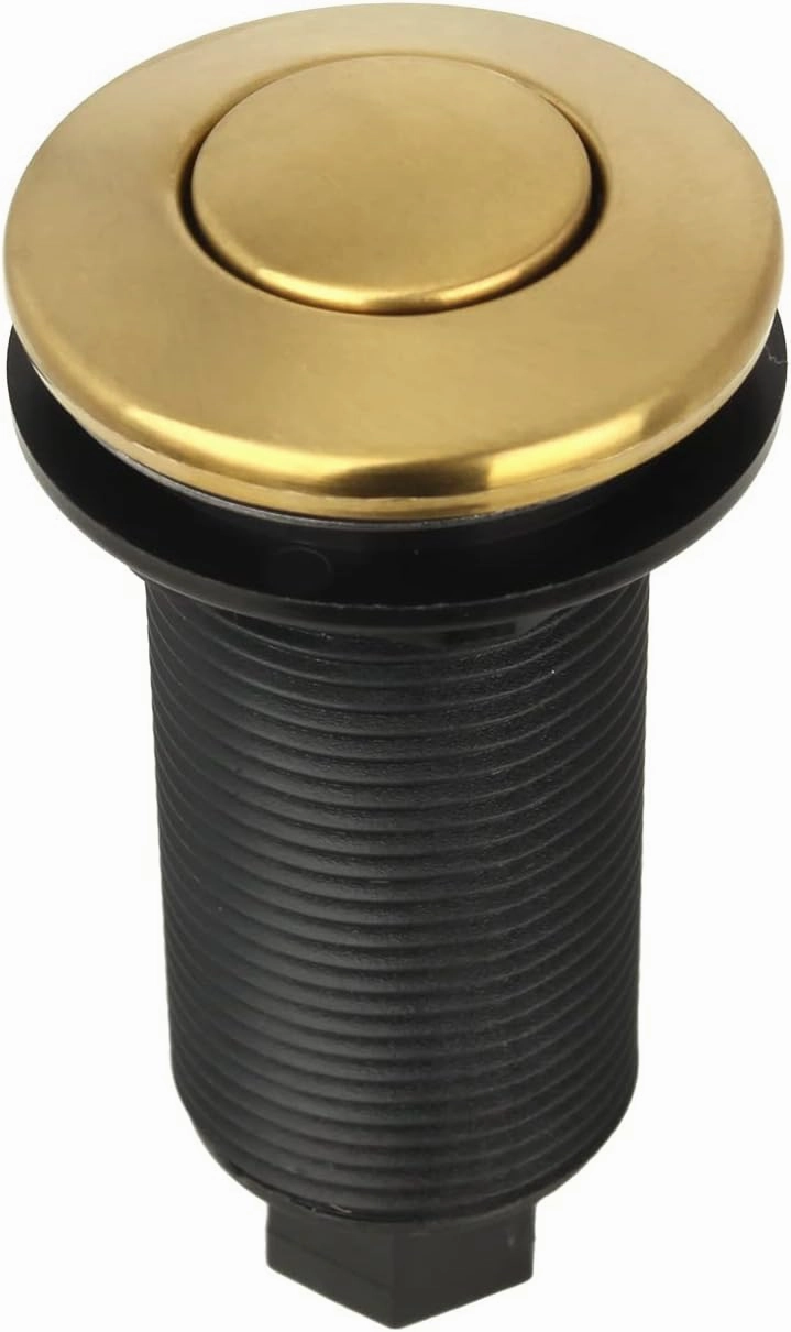 Akicon Garbage Disposal Air Switch with Air Hose, Sink Top Push Button Replacement for Insinkerator Air Switch Garbage/Waste Disposal Outlet - Akicon (Brass Gold)