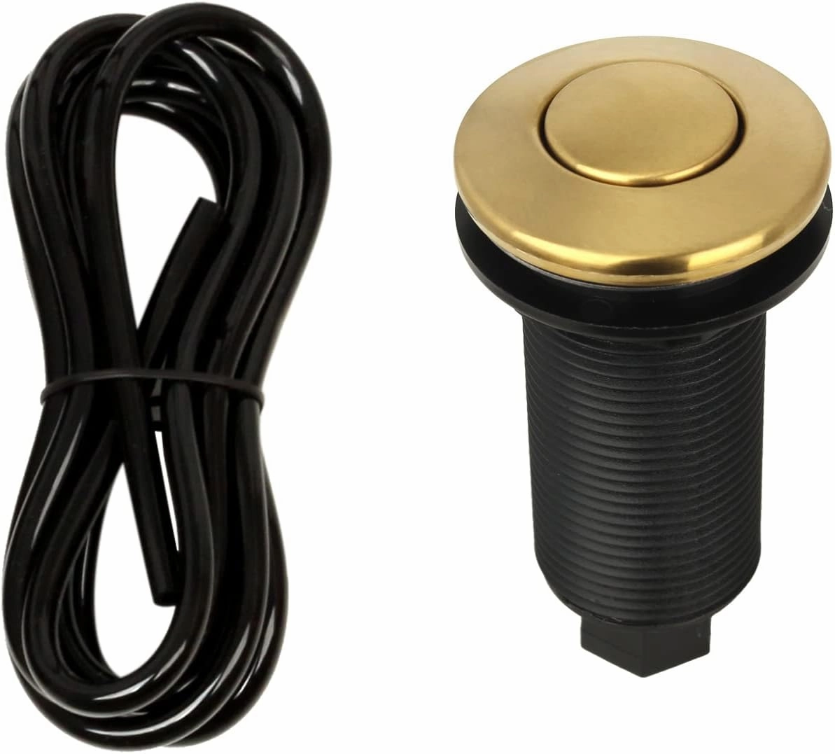 Akicon Garbage Disposal Air Switch with Air Hose, Sink Top Push Button Replacement for Insinkerator Air Switch Garbage/Waste Disposal Outlet - Akicon (Brass Gold)
