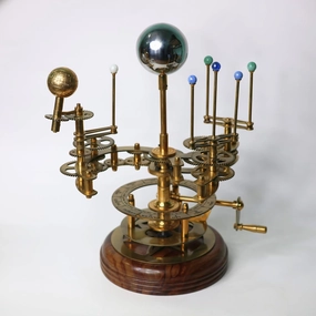 All-Brass Orrery – Handcrafted Solar System Model with Functional Gears | Luxury Astronomical Tellurion for Collectors, Home & Office Decor, and Science Enthusiasts