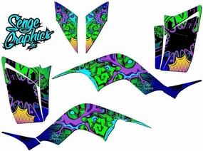 All Years Raptor 90 Zany Blue Senge Graphics Kit Compatible with Yamaha