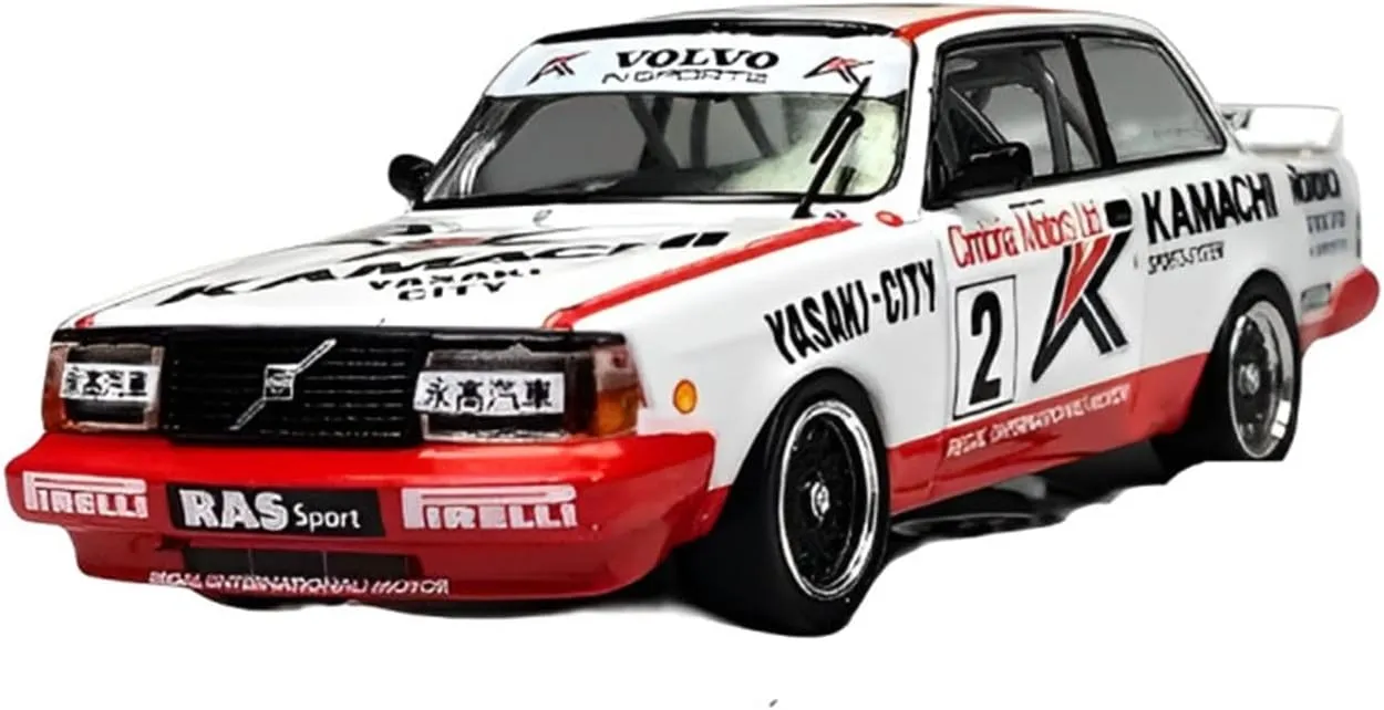 Alloy Resin Car Vehicle Model Fit for Volvo 240 Turbo 1 64 Alloy Simulation Pull Racing Car Model Crafts Decoration Ornament Festive Deluxe Gift