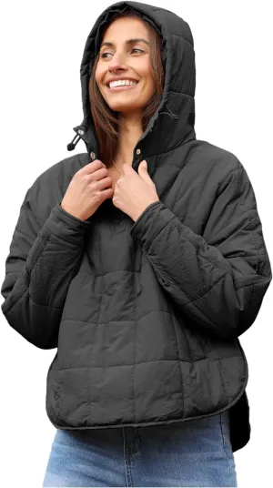 AMEBELLE Women's Oversized Hooded Puffer Jacket Quilted Jackets for Women Lightweight Winter Warm Padded Hoodies Coat