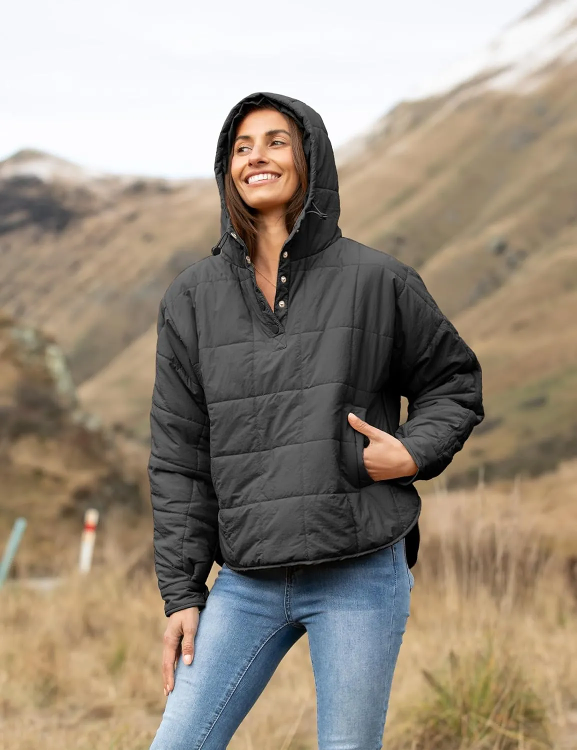 AMEBELLE Women's Oversized Hooded Puffer Jacket Quilted Jackets for Women Lightweight Winter Warm Padded Hoodies Coat
