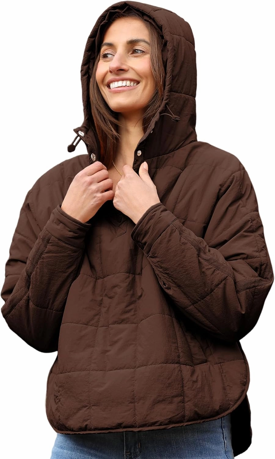 AMEBELLE Women's Oversized Hooded Puffer Jacket Quilted Jackets for Women Lightweight Winter Warm Padded Hoodies Coat