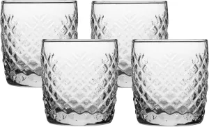 Anchor Hocking Cross Hatch Drinking Glasses (4-Pieces, 10-ounce, dishwasher safe)