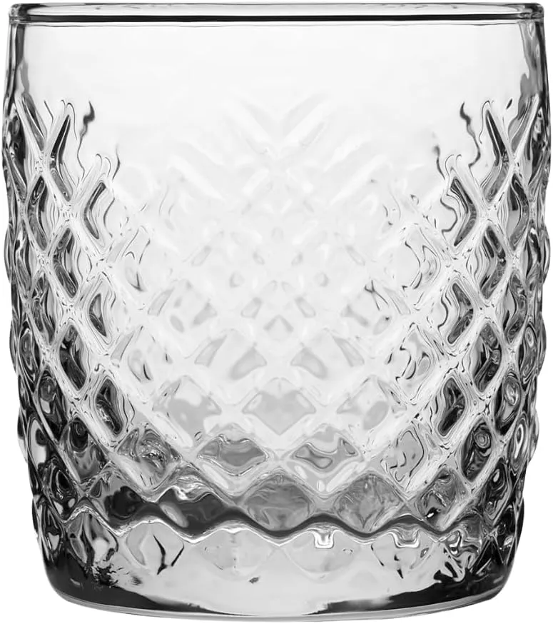 Anchor Hocking Cross Hatch Drinking Glasses (4-Pieces, 10-ounce, dishwasher safe)