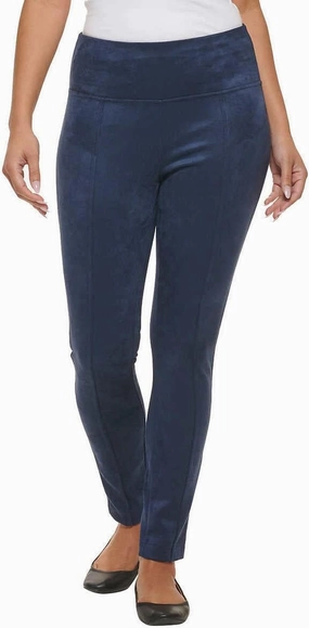 Andrew Marc Womens Lightweight Faux Suede Pull on Pant