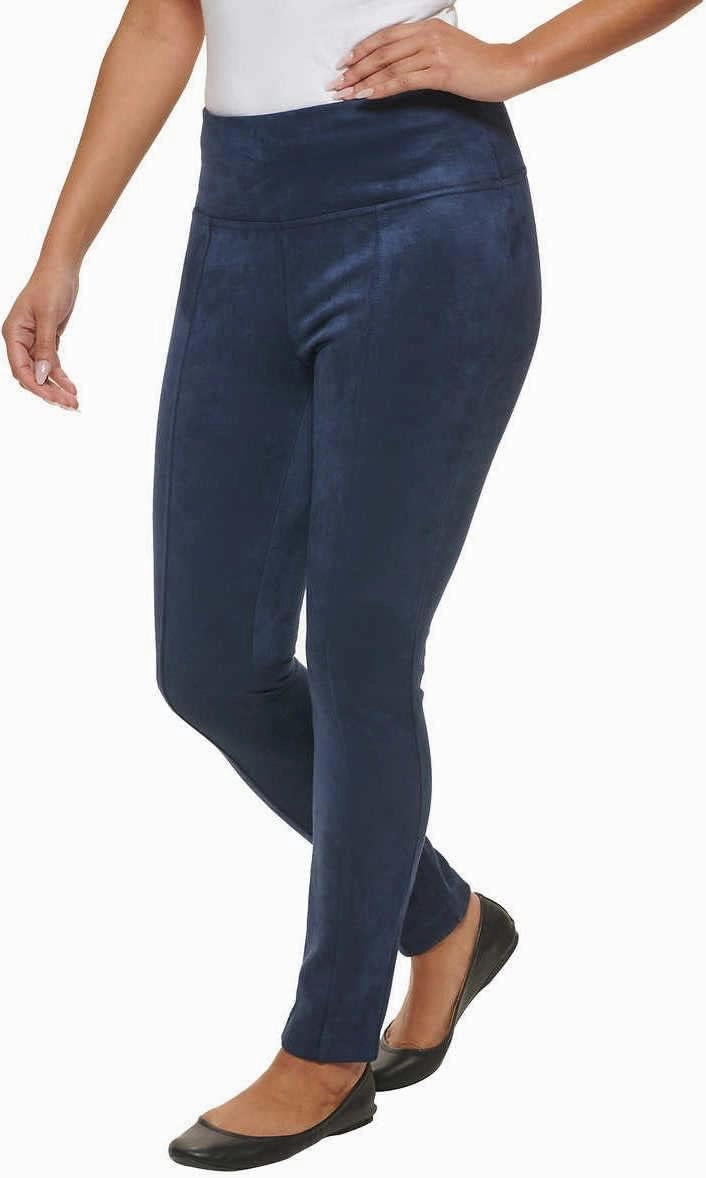 Andrew Marc Womens Lightweight Faux Suede Pull on Pant