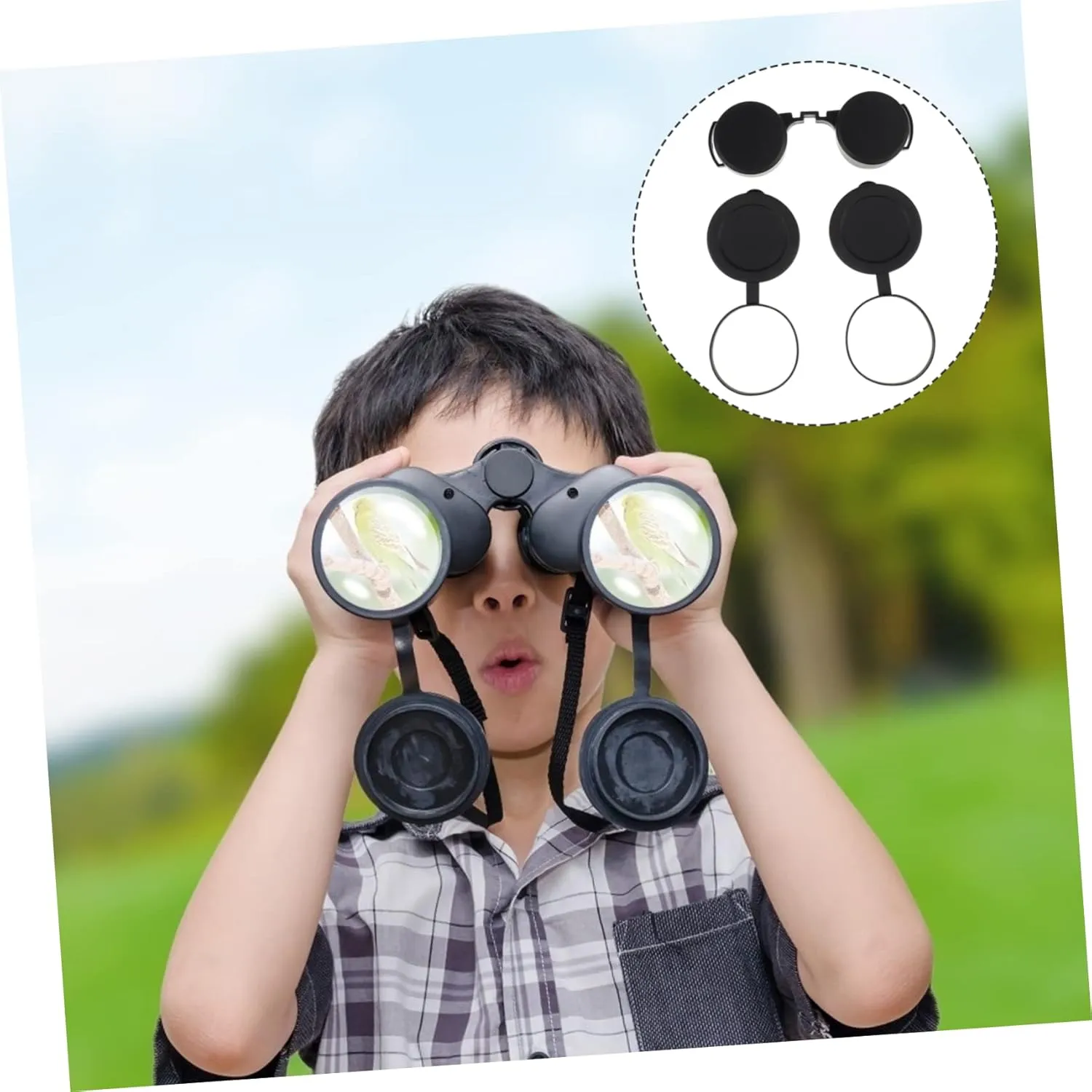 Angoily 12pcs Rubber Objective Lens Caps for Binoculars Scratch Protective Lightweight Compact Design Easy to Install Accessories for Outdoor Use