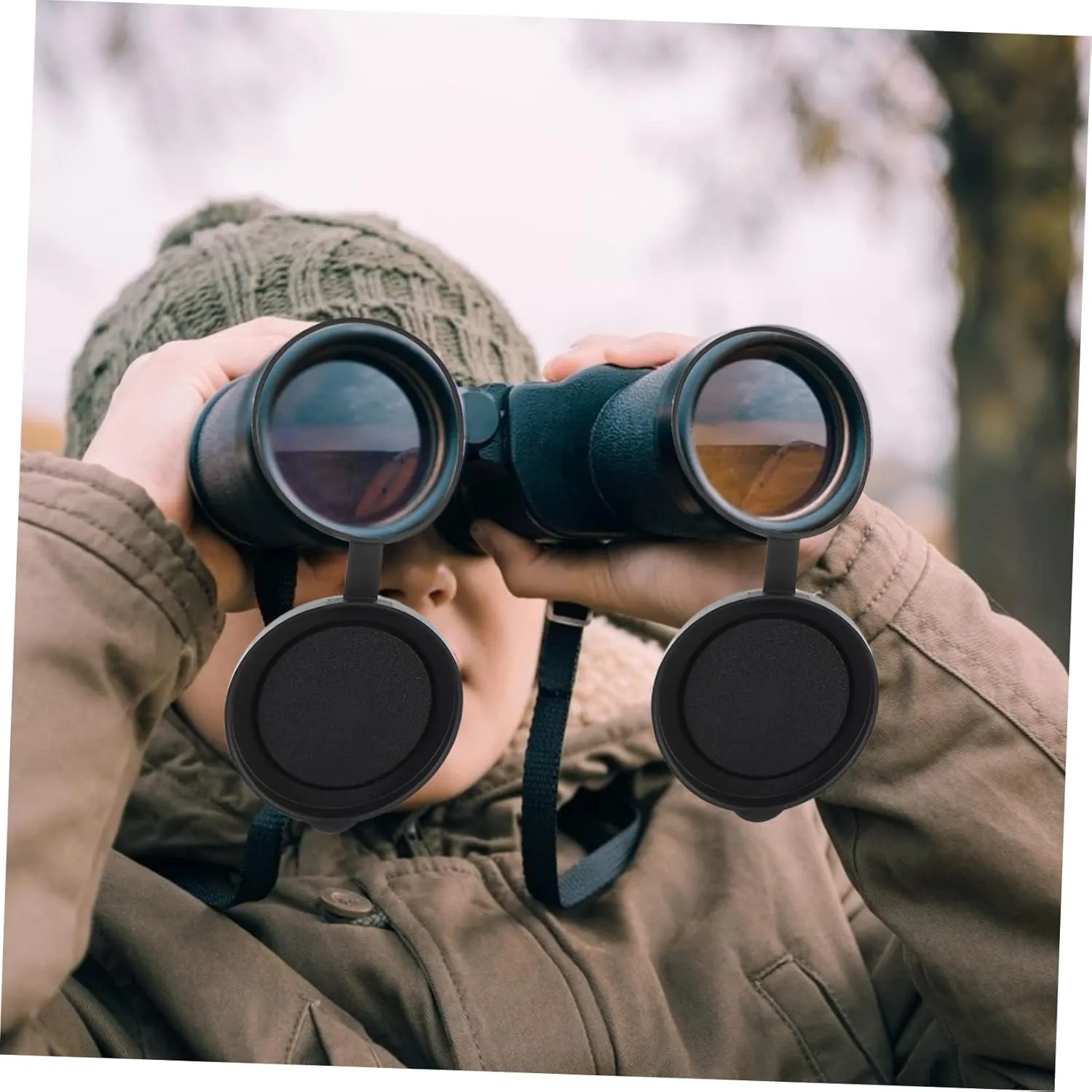 Angoily 12pcs Rubber Objective Lens Caps for Binoculars Scratch Protective Lightweight Compact Design Easy to Install Accessories for Outdoor Use