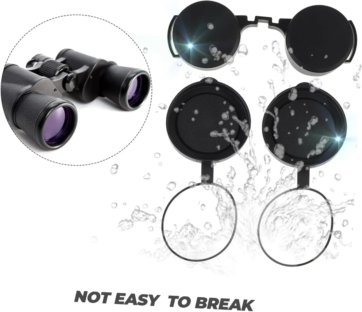 Angoily 12pcs Rubber Objective Lens Caps for Binoculars Scratch Protective Lightweight Compact Design Easy to Install Accessories for Outdoor Use