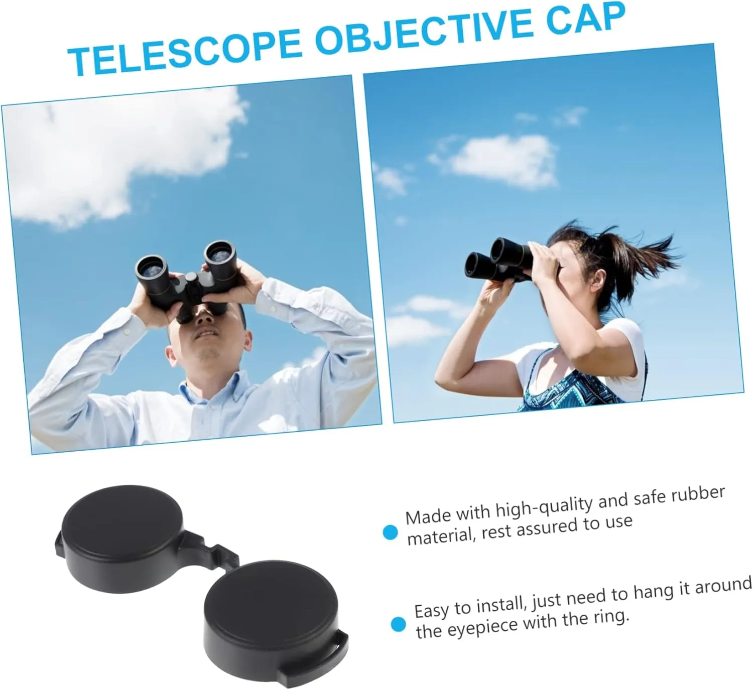 Angoily 12pcs Rubber Objective Lens Caps for Binoculars Scratch Protective Lightweight Compact Design Easy to Install Accessories for Outdoor Use