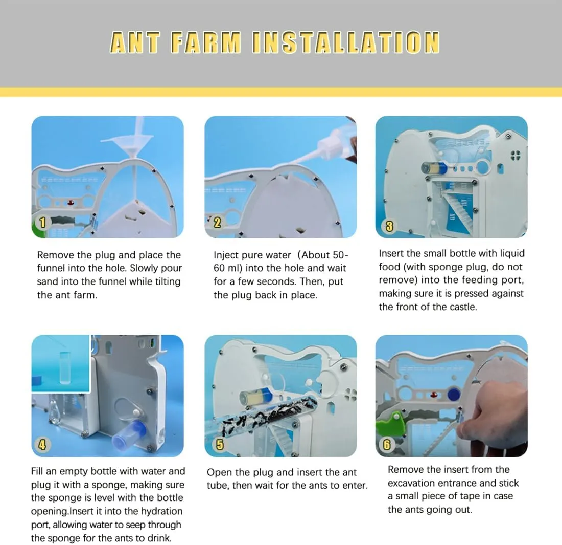 Ant Farm Castle, Sand Ant Colony Observation Kit, Ant Viewing Habitat Science Kit, Educational & Learning Science Kit for Kids, Adults, Student…
