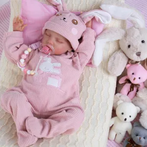 Aori Reborn Baby Dolls Girl - 18'' Realistic Sleeping Newborn - Lifelike Hand-Painted Vinyl Baby Doll with Doll Accessories Set - Weighted Body for Cuddling, for Collectors & Kids 3 