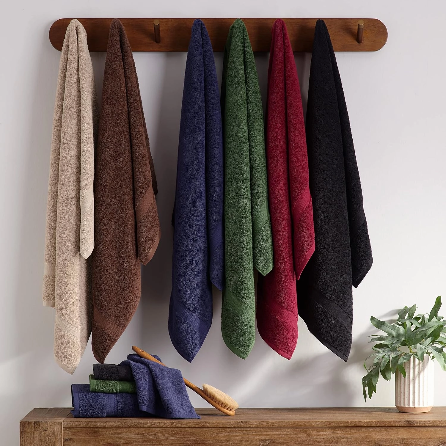 Arkwright True Color Solid Wash Cloths - Soft 100% Cotton Washcloths 12 Pack - Lightweight 475 GSM, Absorbent & Quick Dry for Face and Body, 12 x 12 in, Brown