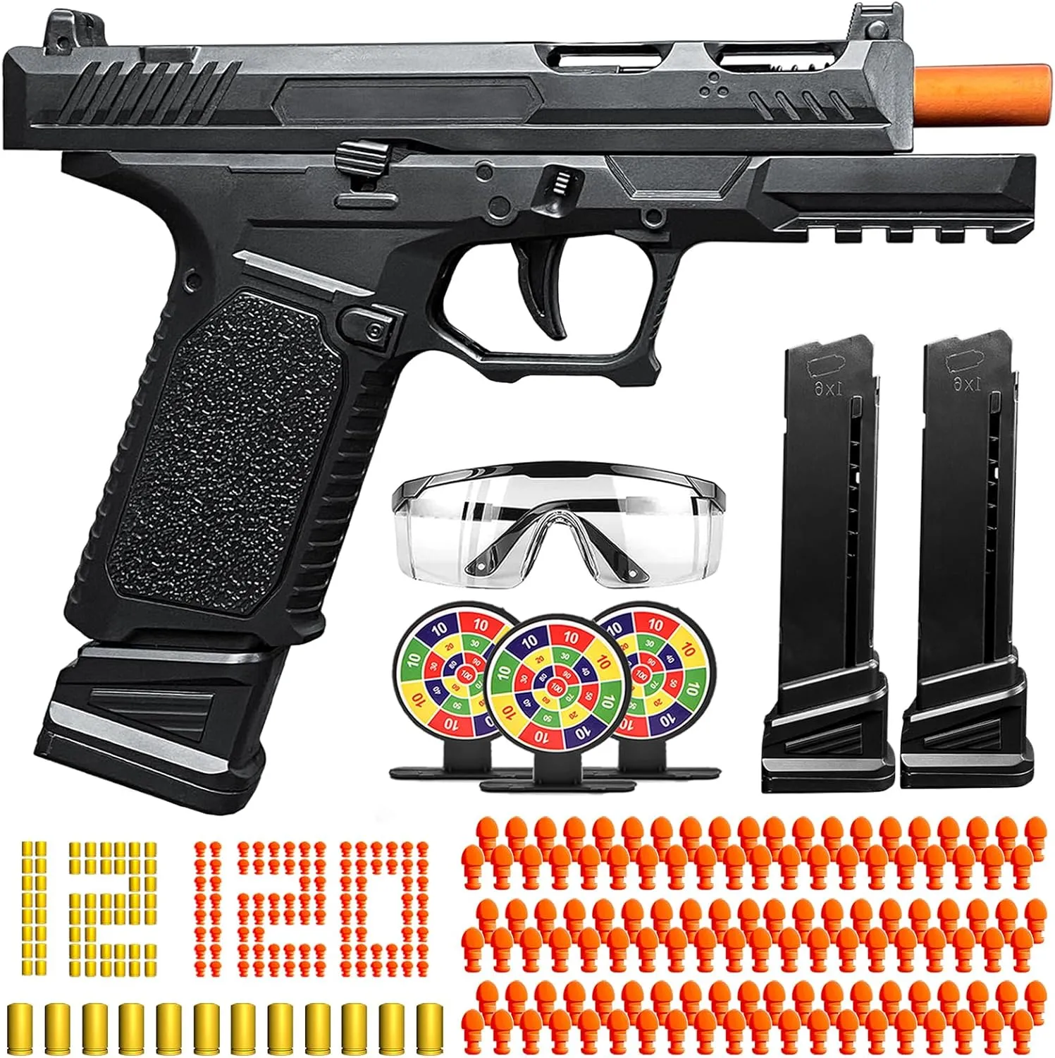 Automatic Shell Ejecting Toy Gun Pistol, Soft Bullet Toy Gun for Boys, Education Model Realistic Toy Pistol Shooting Game Toys Gifts Christmas Birthday for Kids 8 
