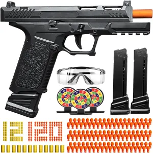 Automatic Shell Ejecting Toy Gun Pistol, Soft Bullet Toy Gun for Boys, Education Model Realistic Toy Pistol Shooting Game Toys Gifts Christmas Birthday for Kids 8 