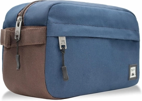 Avalanche Dopp Kit/Toiletry Bag (Navy/Brown Trim)