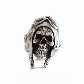 aviator Skull Biker Ring sterling silver 925 crossbones air Force helmet army