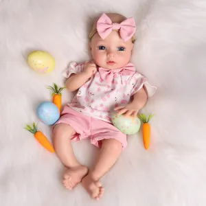 BABESIDE 12" Platinum Silicone Reborn Baby Doll with Weighted Body, Handmade Realistic Lifelike Infant Girl Toy & Feeding Kit Gift for Kids Ages 3  Years