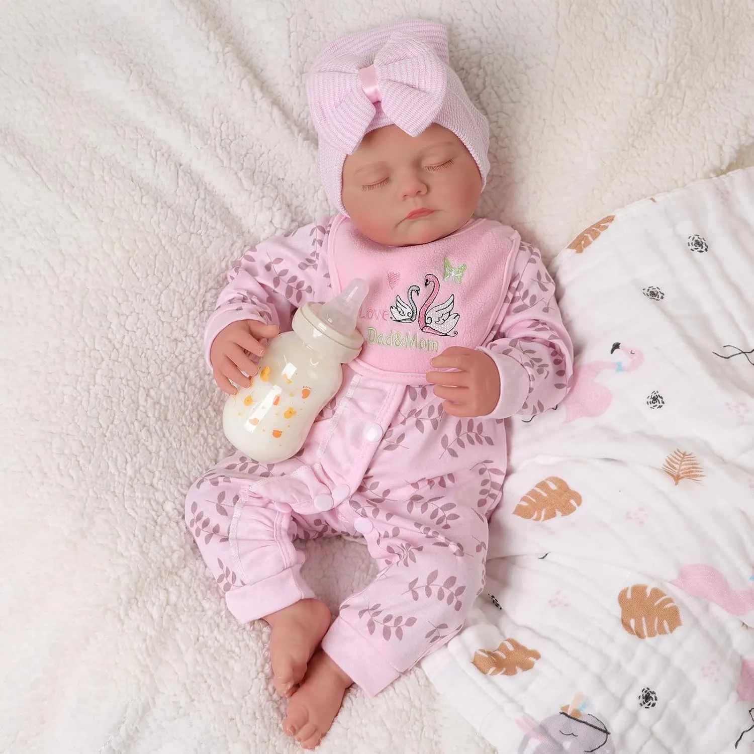 BABESIDE Lifelike Reborn Baby Dolls - 20-Inch Poseable Sleeping Realistic-Newborn Baby Doll Girl, Adorable Real Life Baby Dolls with Toy Accessories Gift Set for Kids Ages 3 and Up