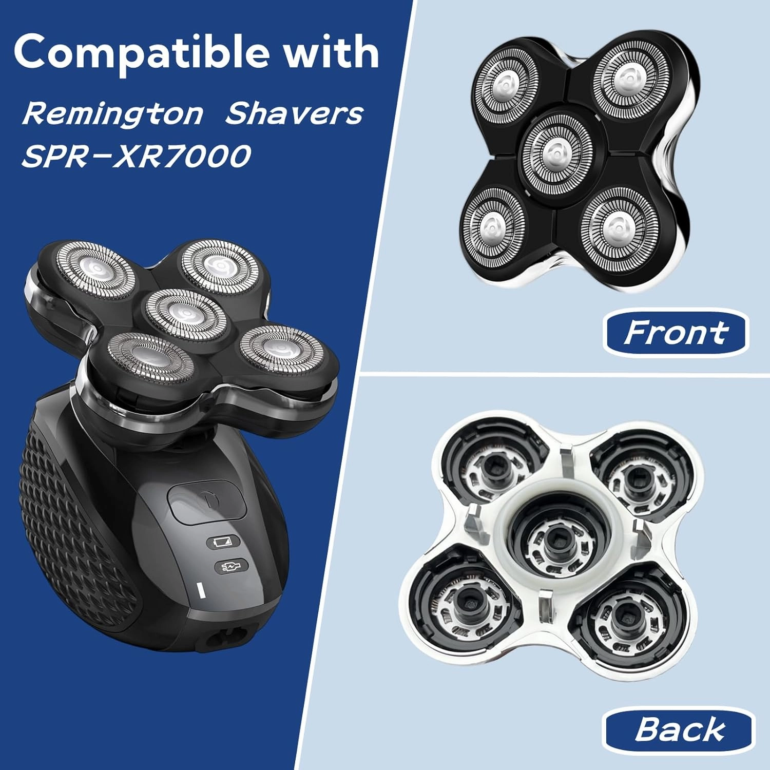 Balder Pro Replacement Head for Remington Balder Pro Head Shaver SPR XR7000,5 Dual Track Heads for Remington Shaver Replacement Heads-Precision Electric Shaving for Bald Men.(1Pack)