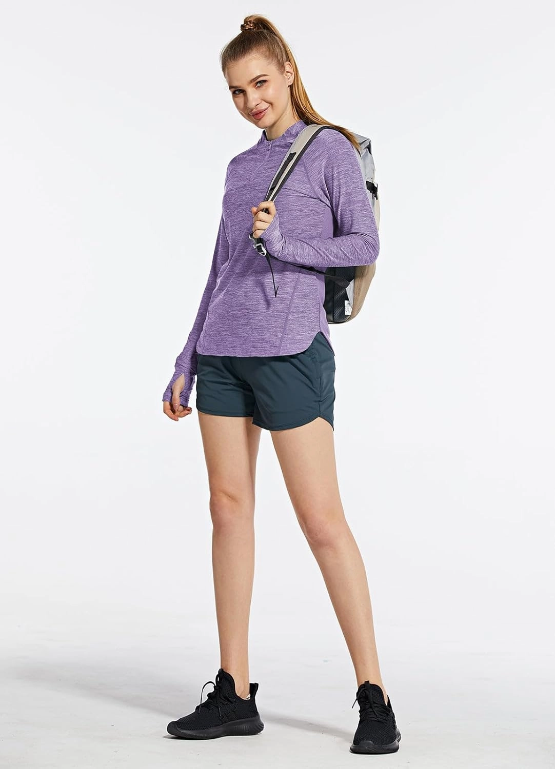 baleaf Women's Long Sleeve Running Shirts Quick Dry Lightweight Pullover Workout Tops Athletic T-Shirts Moisture Wicking