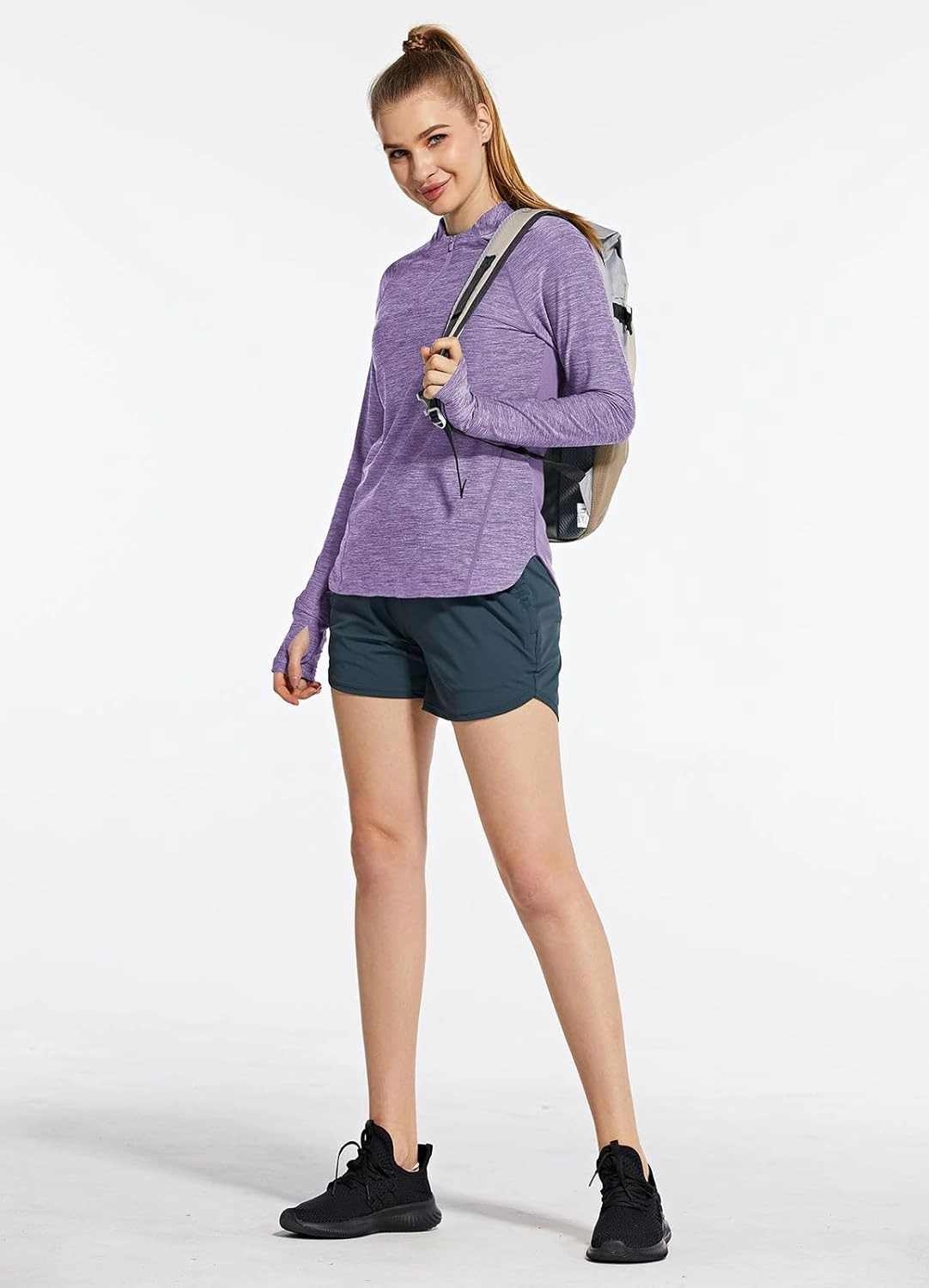 baleaf Women's Long Sleeve Running Shirts Quick Dry Lightweight Pullover Workout Tops Athletic T-Shirts Moisture Wicking