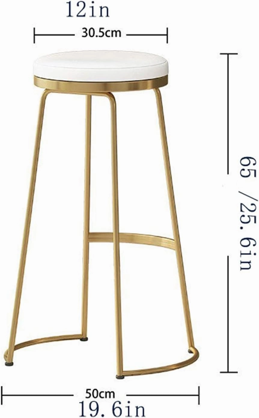 Bar Chairs Household Bar Stools Wrought Iron High Stools Kitchen Restaurant Decoration Bar Stools Coffee Shop Round Bar Stools Bar Stools with Back(C)