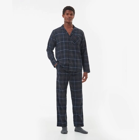 Barbour LAITH Mens Pyjama Set Black Slate Tartan