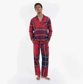 Barbour LARGE SCALE LAITH Mens Pyjama Set Large Red Tartan