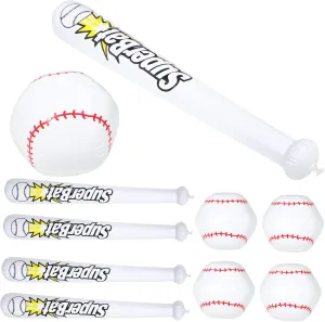 Baseball Bat Inflatable Set 10pcs Pool Toys for Baseball Themed Parties Safe