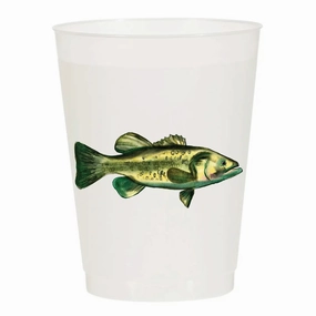 Bass Fishing Frosted Cups