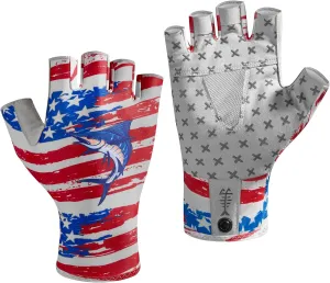 BASSDASH Unisex UPF 50  Half Finger Sun Gloves Fingerless Breathable UV Protection for Fishing Hiking Kayaking Rowing FG02