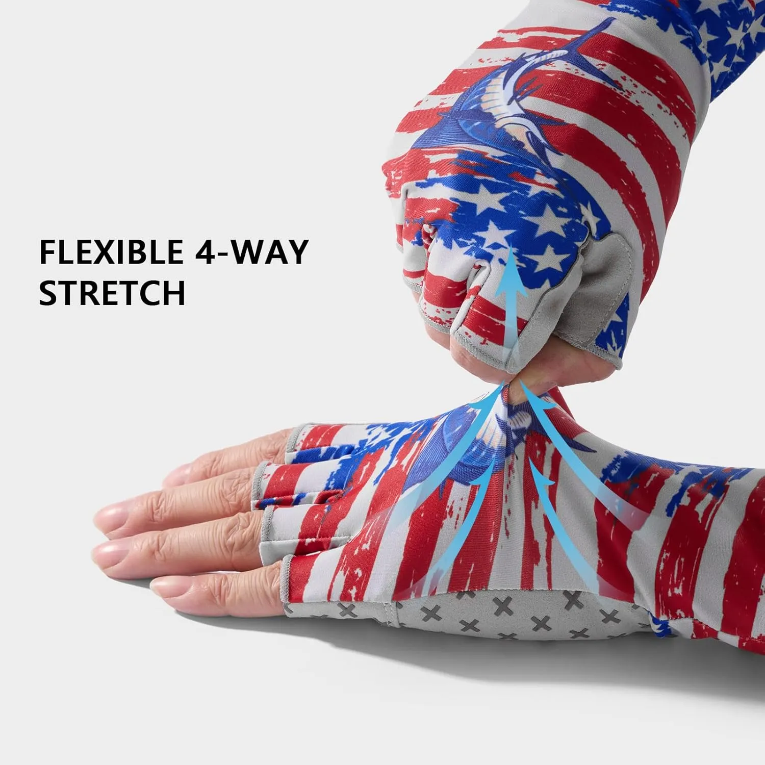 BASSDASH Unisex UPF 50  Half Finger Sun Gloves Fingerless Breathable UV Protection for Fishing Hiking Kayaking Rowing FG02