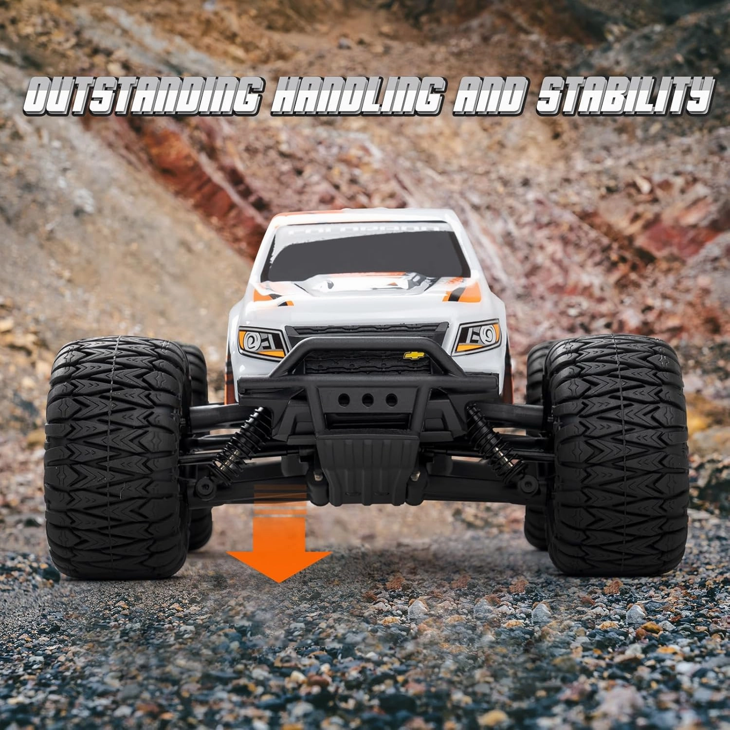 BEEZRC FMS 1/24 RC Monster Truck Colorado FMT24 Fast Drift RC Car Licensed Chevy RC Offroad RTR Electric Hobby Radio Controlled Truck 4x4 Waterproof High Speed Remote Control Car for Adults(Black)