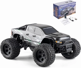 BEEZRC FMS 1/24 RC Monster Truck Colorado FMT24 Fast Drift RC Car Licensed Chevy RC Offroad RTR Electric Hobby Radio Controlled Truck 4x4 Waterproof High Speed Remote Control Car for Adults(Black)