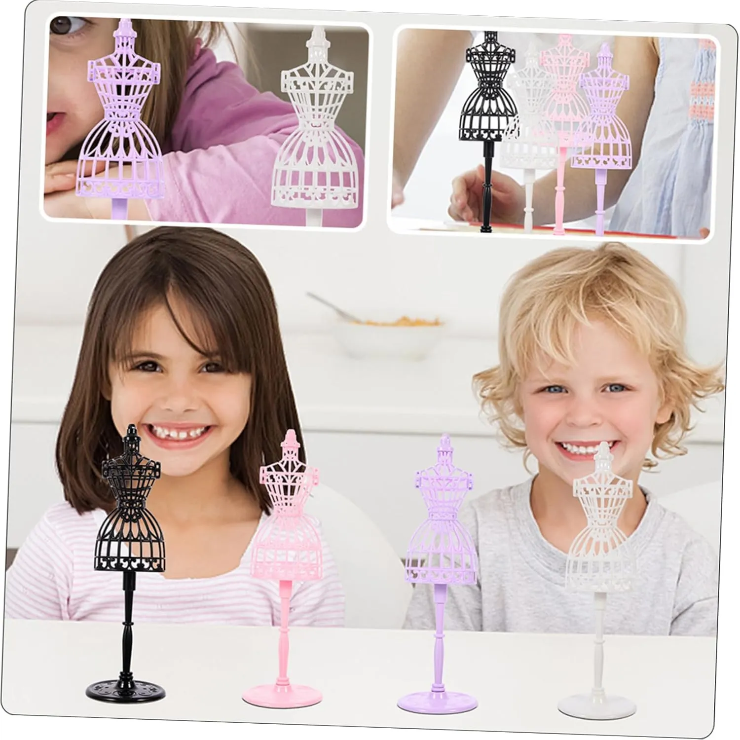 BESPORTBLE 12pcs Doll Dress Stands Miniature Dress Forms for Dollhouses White Mini Mannequin Holders