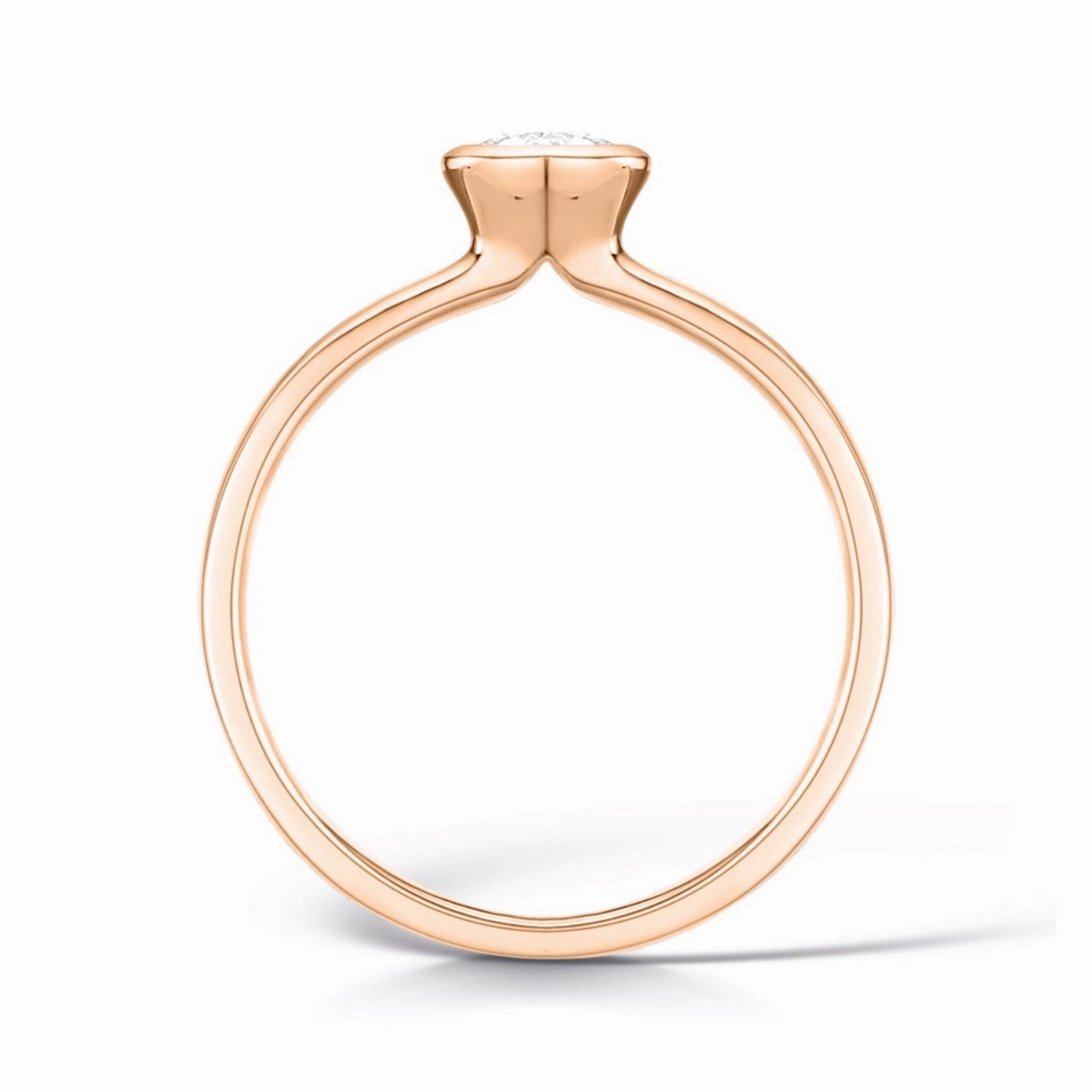 Bezel Set Engagement Ring in Rose Gold