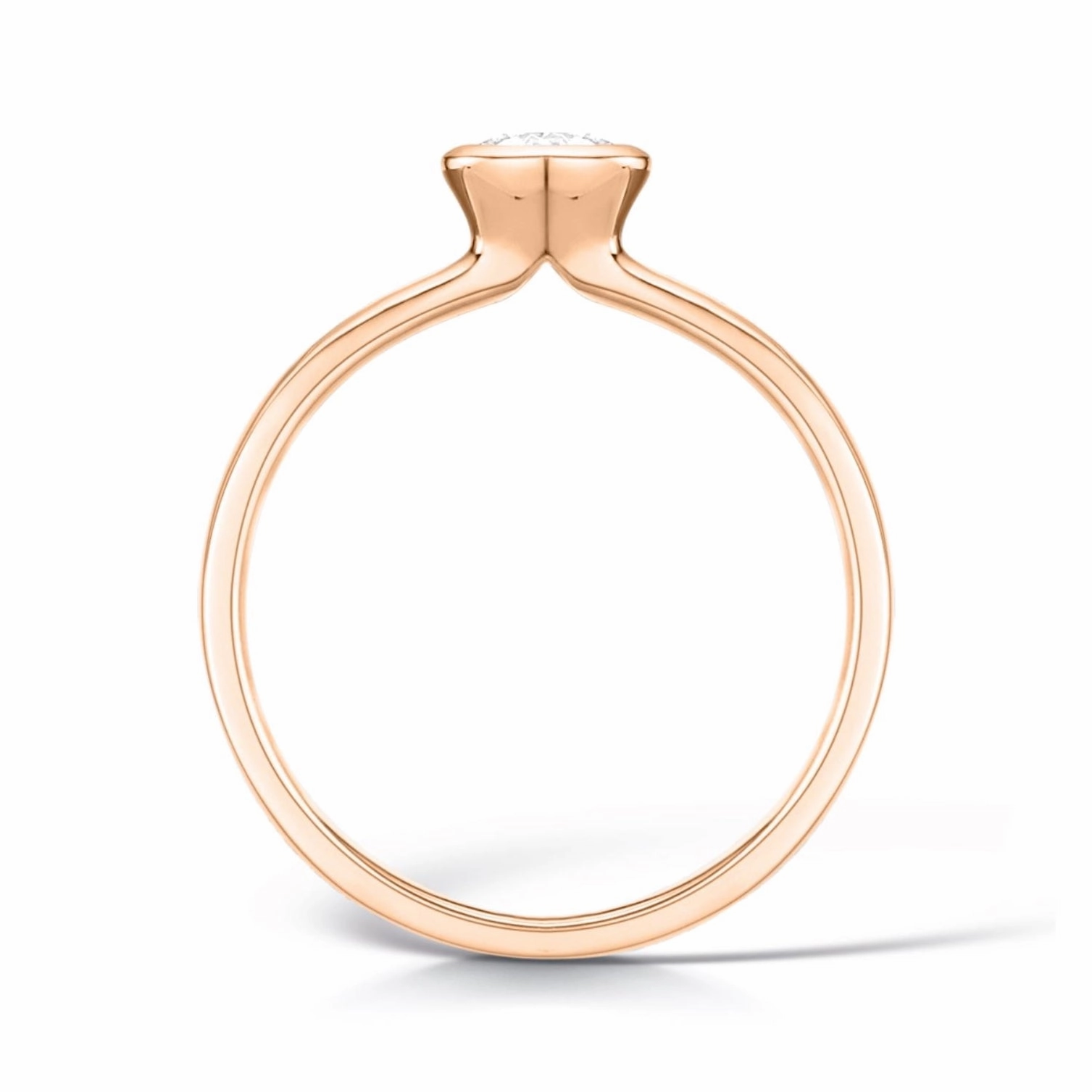 Bezel Set Engagement Ring in Rose Gold