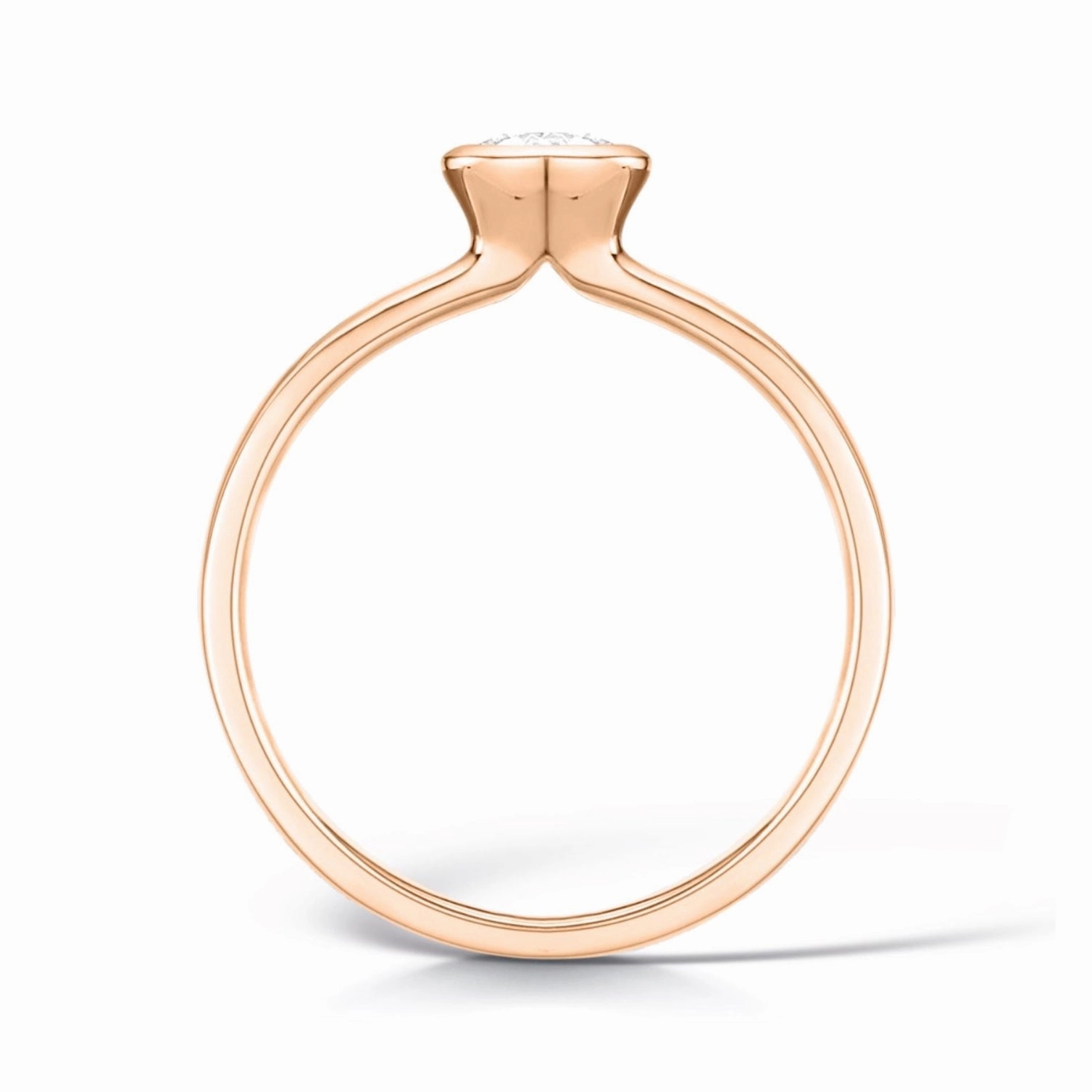 Bezel Set Engagement Ring in Rose Gold
